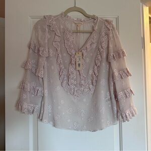 NWT Rebecca Taylor Floral Lace Blouse, size 6
